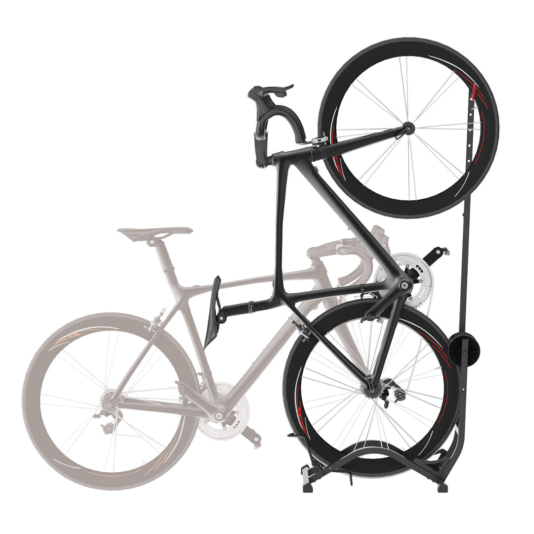 Podlahový stojan na bicykle Maclean, voľne stojací, horizontálny/vertikálny, na odkladanie, oceľ, maximálne zaťaženie 35 kg, MC-170