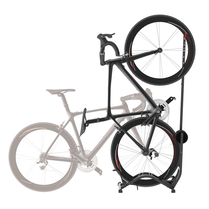Podlahový stojan na bicykle Maclean, voľne stojací, horizontálny/vertikálny, na odkladanie, oceľ, maximálne zaťaženie 35 kg, MC-170