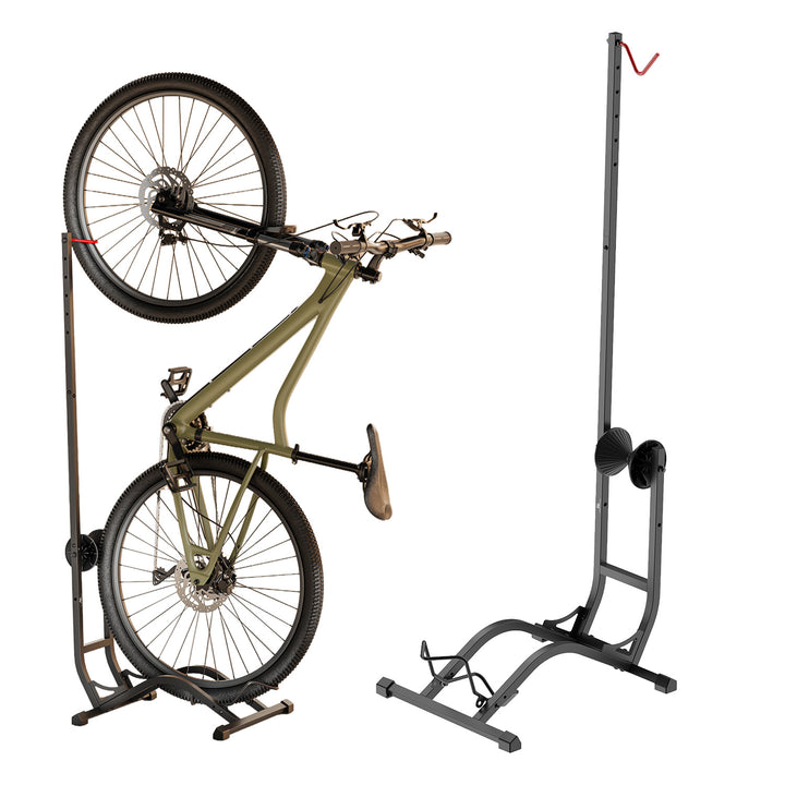 Podlahový stojan na bicykle Maclean, voľne stojací, horizontálny/vertikálny, na odkladanie, oceľ, maximálne zaťaženie 35 kg, MC-170