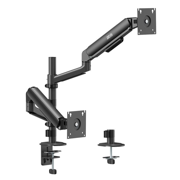 Držiak / záves na 2 monitory Ergo Office, plynová pružina, 17"–32", 1–10 kg, matná čierna, ER-692 B