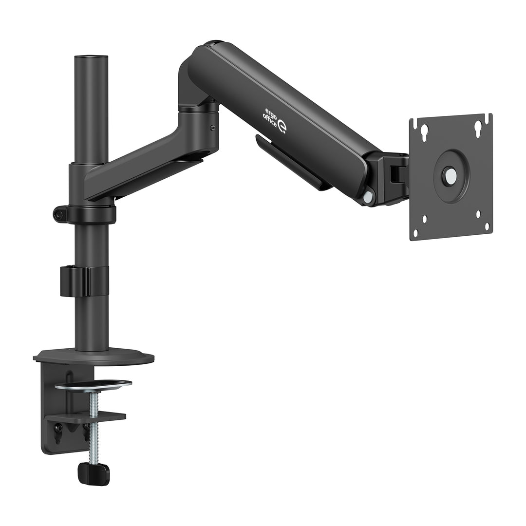 Držiak / záves na monitor Ergo Office, plynová pružina, 17"–32", 1–10 kg, matná čierna, max. VESA 100×100, ER-691 B