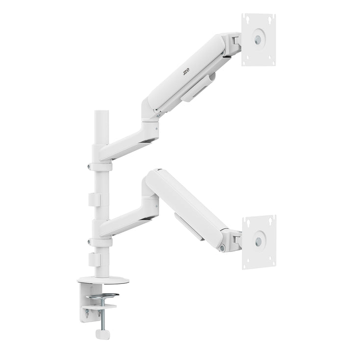 Držiak / záves na 2 monitory Ergo Office, plynová pružina, 17"–32", 1–10 kg, biela matná, ER-692 W