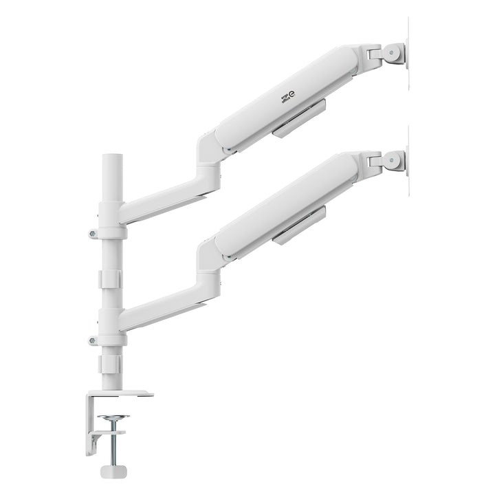 Držiak / záves na 2 monitory Ergo Office, plynová pružina, 17"–32", 1–10 kg, biela matná, ER-692 W
