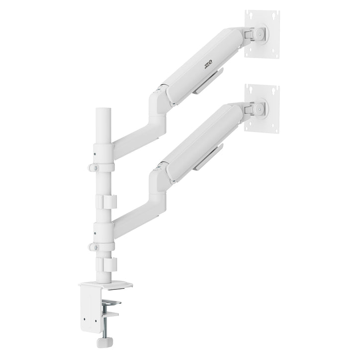 Držiak / záves na 2 monitory Ergo Office, plynová pružina, 17"–32", 1–10 kg, biela matná, ER-692 W