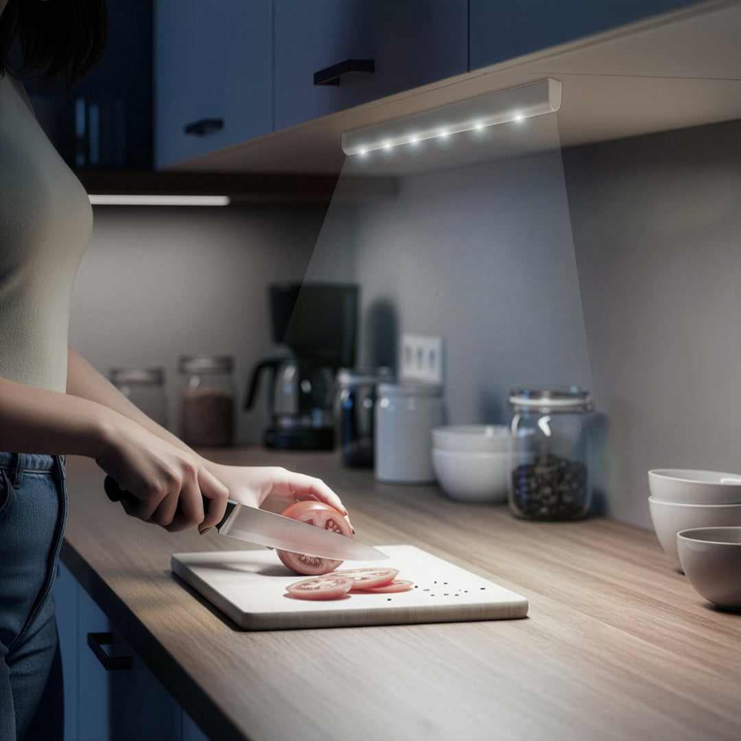 Maclean 6LED kuchynská lampa pod skrinku, podlhovastá, so senzorom pohybu, 5xAA, MCE123 + 5x AAA alkalická batéria Varta Industrial