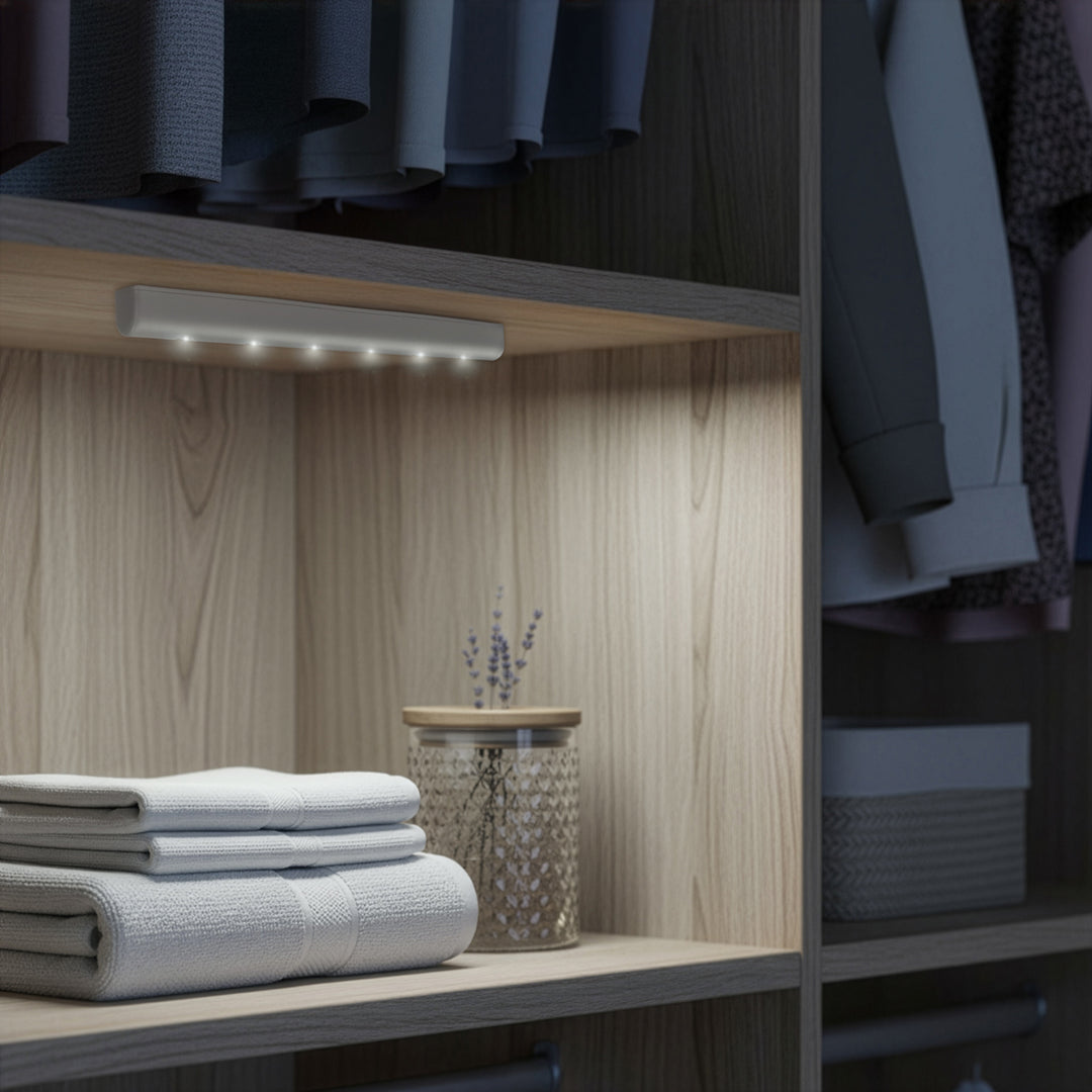 Maclean 6LED kuchynská lampa pod skrinku, podlhovastá, so senzorom pohybu, 5xAA, MCE123 + 5x AAA alkalická batéria Varta Industrial