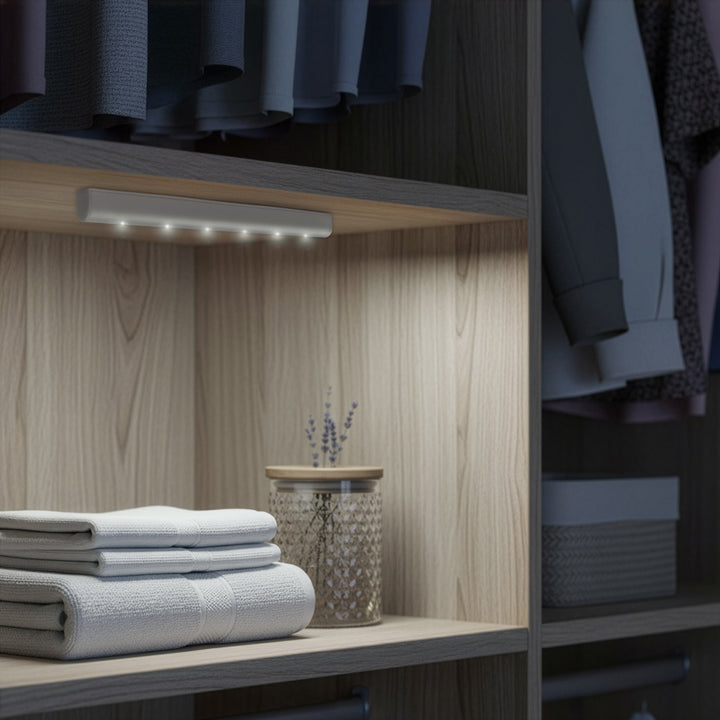 Maclean 6LED kuchynská lampa pod skrinku, podlhovastá, so senzorom pohybu, 5xAA, MCE123 + 5x AAA alkalická batéria Varta Industrial