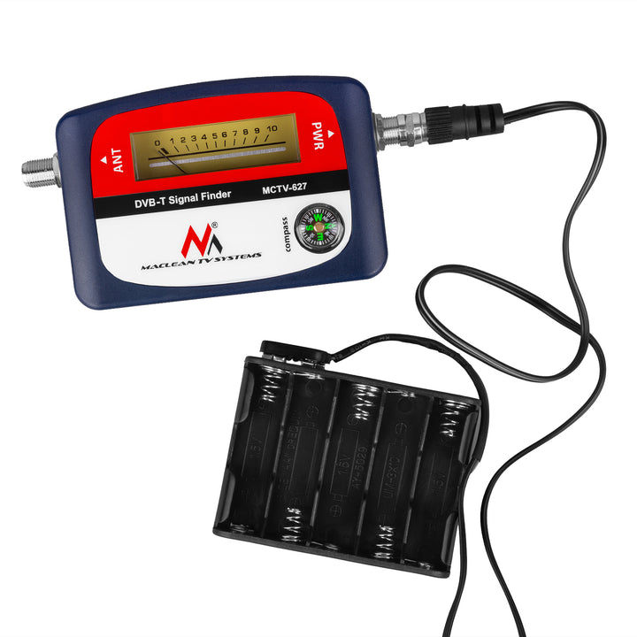 Maclean DVB-T TV meter, puzdro, kábel 25 cm F-F, MCTV-627 + 10x AA Varta Industrial batérie
