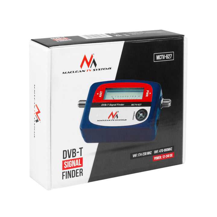 Maclean DVB-T TV meter, puzdro, kábel 25 cm F-F, MCTV-627 + 10x AA Varta Industrial batérie