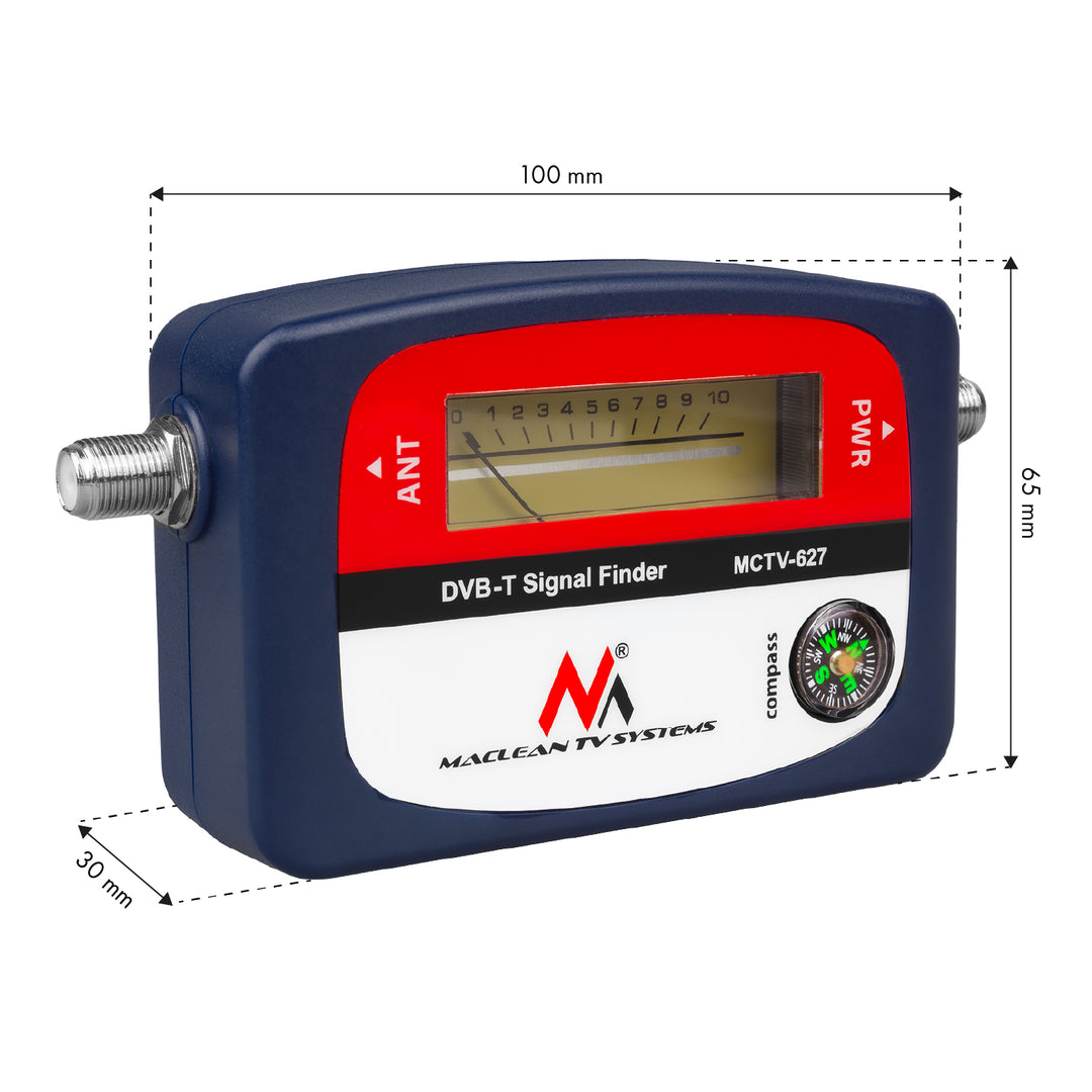 Maclean DVB-T TV meter, puzdro, kábel 25 cm F-F, MCTV-627 + 10x AA Varta Industrial batérie