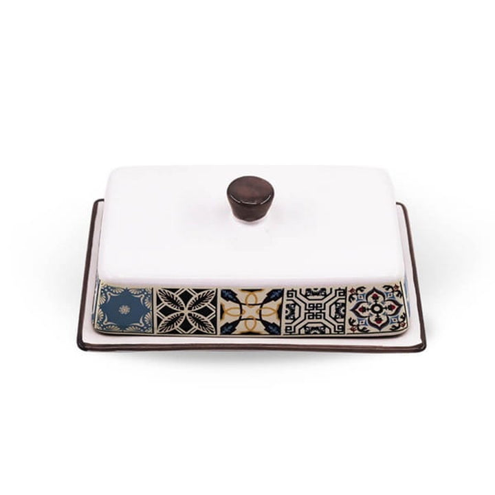 Keramická cukornička Holiday in Porto Maestro, objem 300 ml, sada obsahuje - keramickú lyžičku, MR-20005-09 + keramickú misku na maslo Holiday in Porto Maestro, MR-20005-45