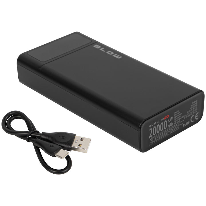 Powerbank 20 000 mAh PB20E QC+PD 20 W + Lightning, čierny, Blow