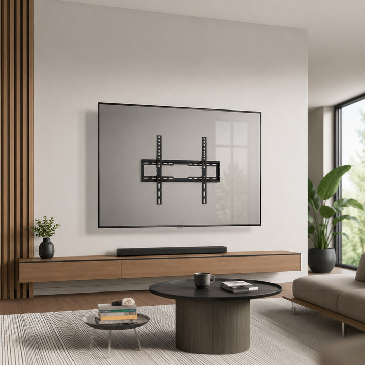 Držiak / záves na televízor Maclean, max. VESA 600x400, 37–86", do 45 kg, čierny, nastavenie sklonu 0°–-8°, MC-188