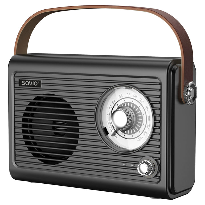 Prenosné FM rádio Savio, napájané batériou, Bluetooth, AUX, SAVRS-01