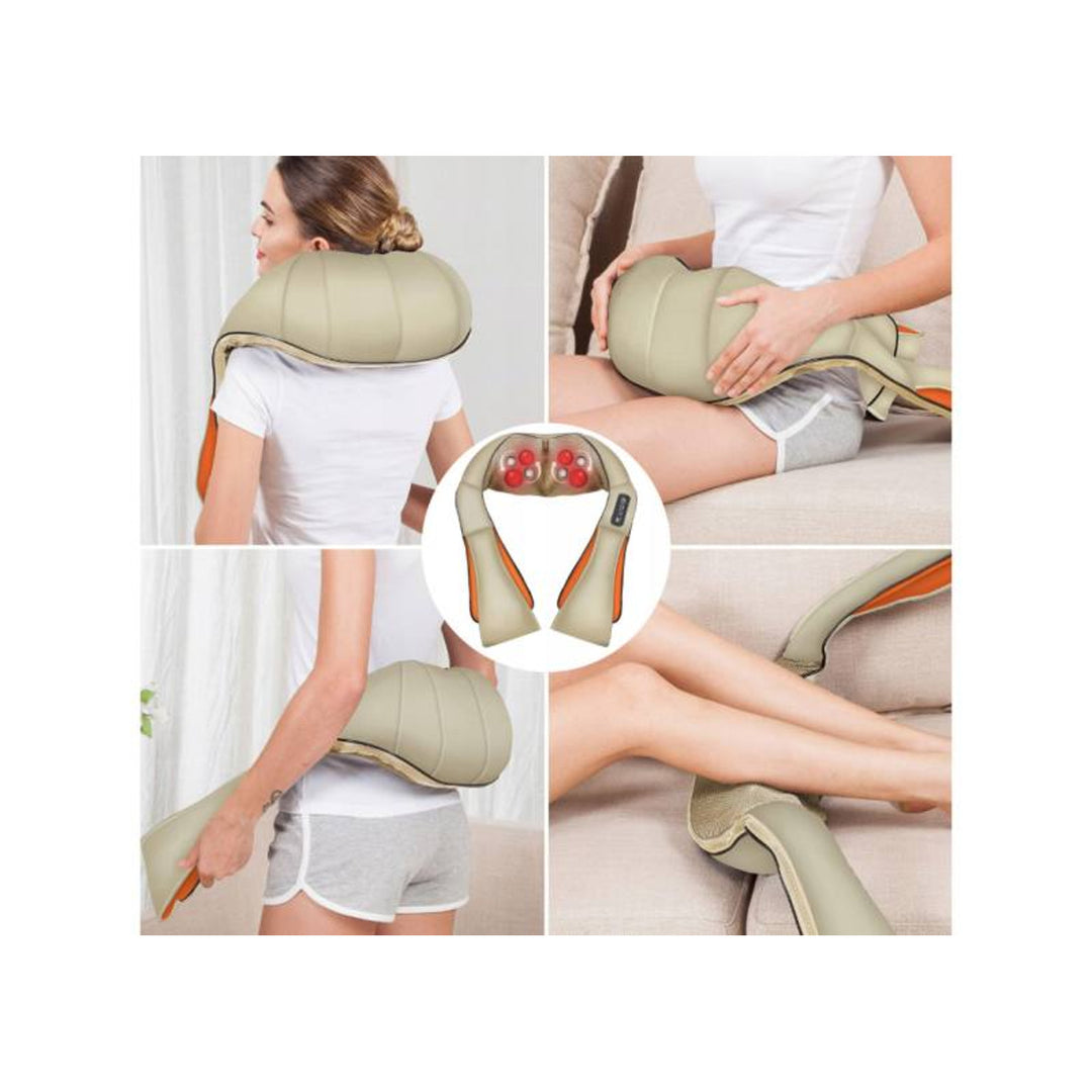 LTC Shiatsu 6D masážny prístroj na ramená, 3 rýchlosti, 5V, 24W, funkcia vyhrievania, LED podsvietenie, protišmykové popruhy