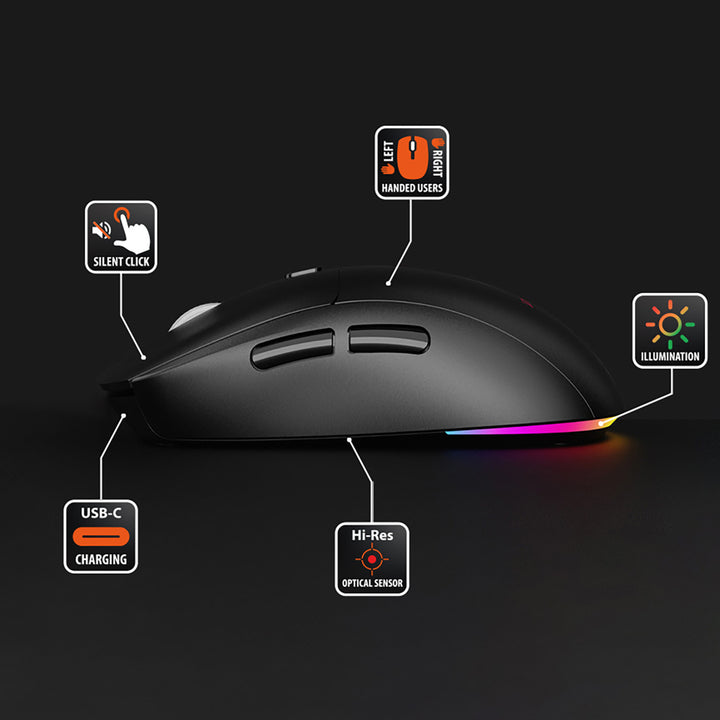 Bezdrôtová tichá a dobíjacia myš 2 v 1 (BT/RF) MT1124, Media-Tech