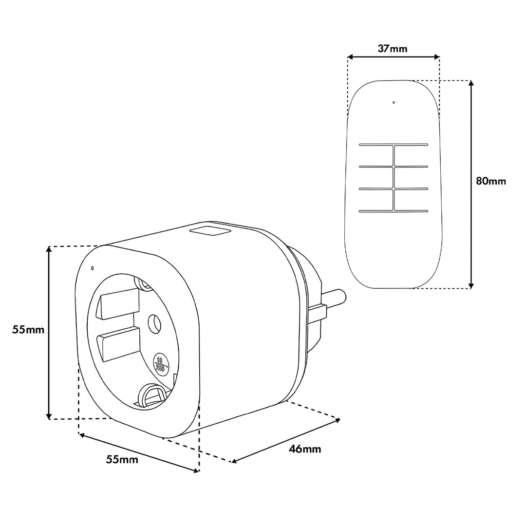 Diaľkovo ovládané zásuvky GreenBlue, 3 ks, programovateľné, dosah do 30 m, 220–240 V striedavého prúdu, 50/60 Hz, 16 A, 433 MHz, GB313 F