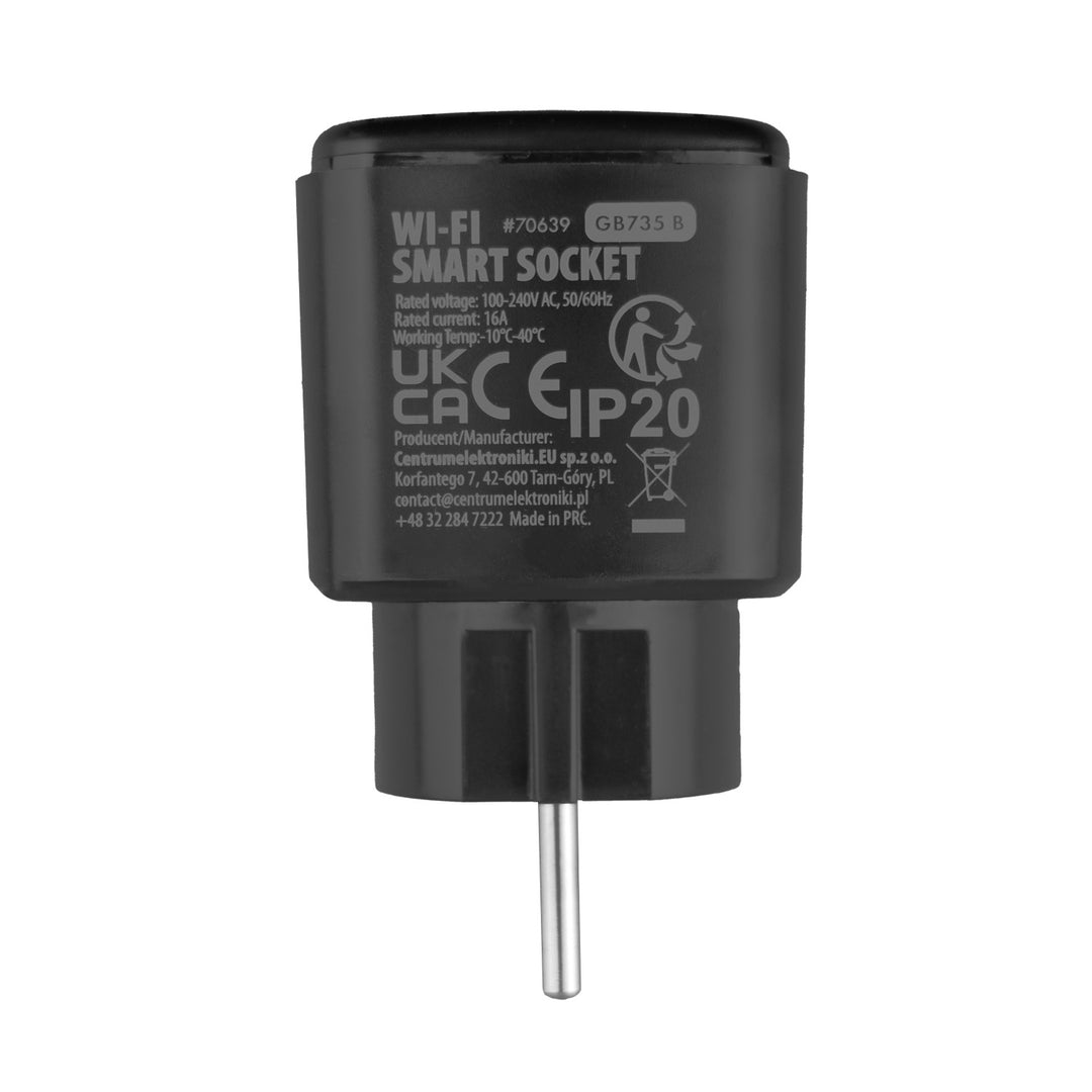 Diaľkovo ovládaná WiFi zásuvka GreenBlue, Android/iOS/Alexa/Google Home, časovač, wattmeter, max. 16 A/3840 W, GB735 B