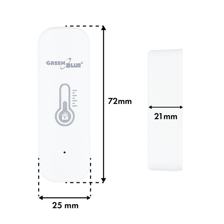Senzor teploty a vlhkosti WiFi GreenBlue, Android/iOS/Alexa/Google Home, 3,0 V DC, LR03x2, GB737