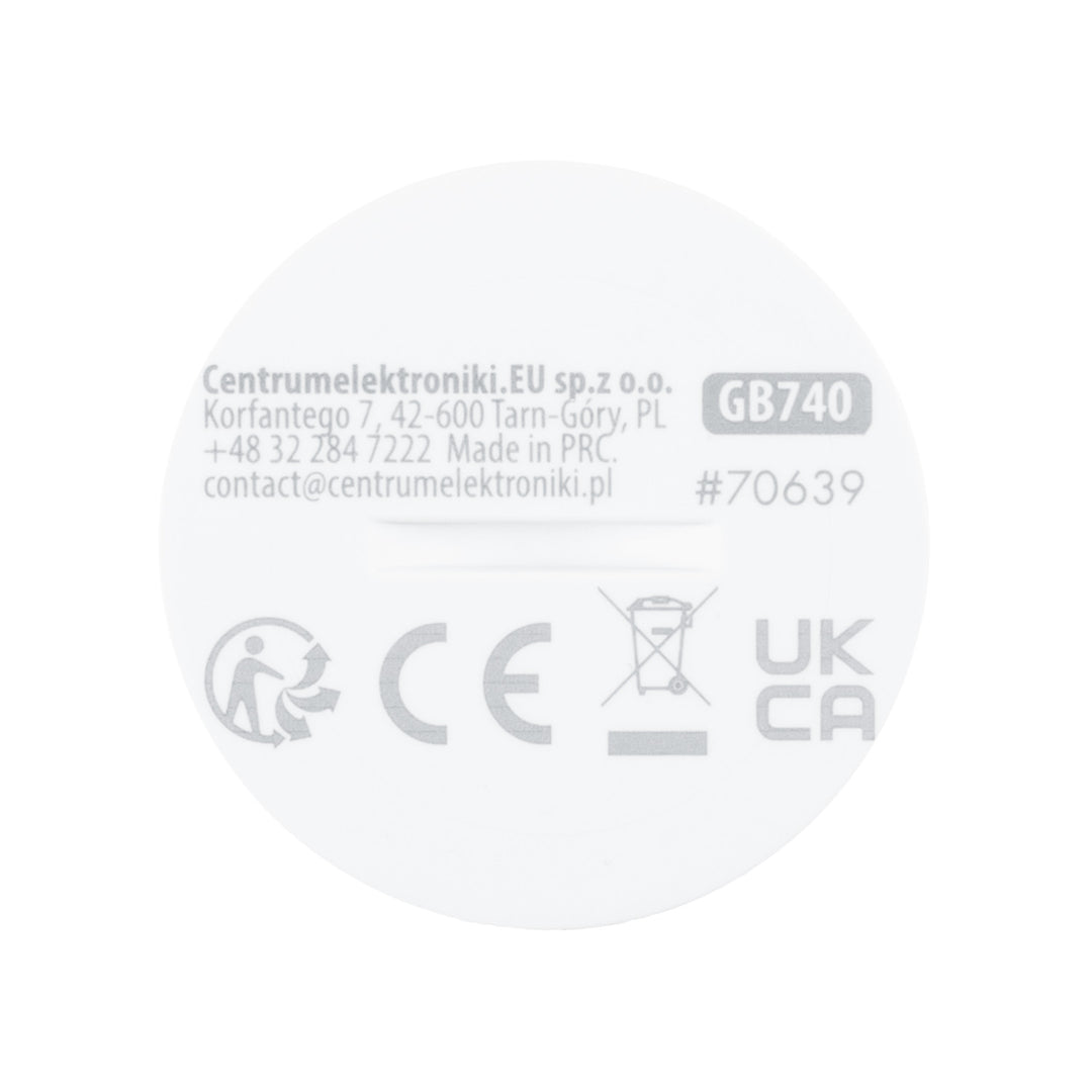 Bezdrôtový pohybový senzor Zigbee Tuya GreenBlue, Android/iOS, CR2450 DC 3,0 V, uhol detekcie 120° / do 8 m, GB740