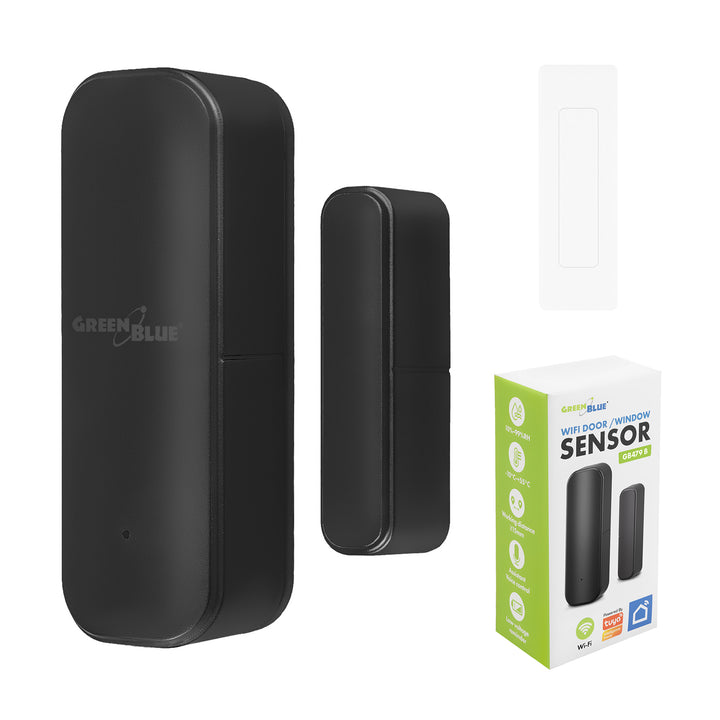 Bezdrôtový kontaktný senzor / senzor otvorenia WiFi GreenBlue, Android/iOS, pre dvere / okná, 3,0 V DC, LR03x2, GB479 B