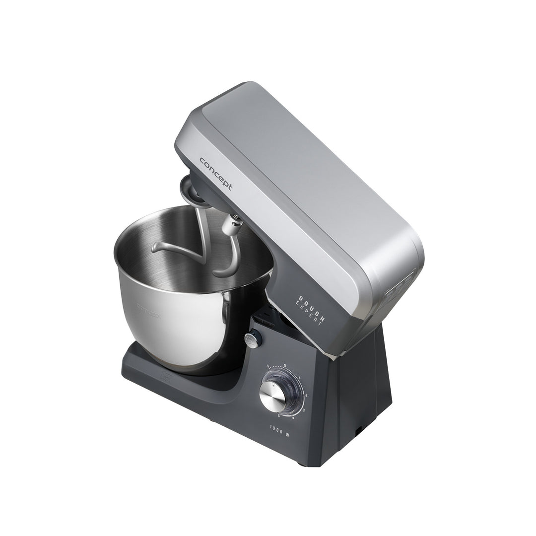 Planetárny kuchynský robot Concept Dough Expert, výkon 1900 W, dvojitý hák, funkcia ohrevu misy, 6 rôznych rýchlostí, RM6010