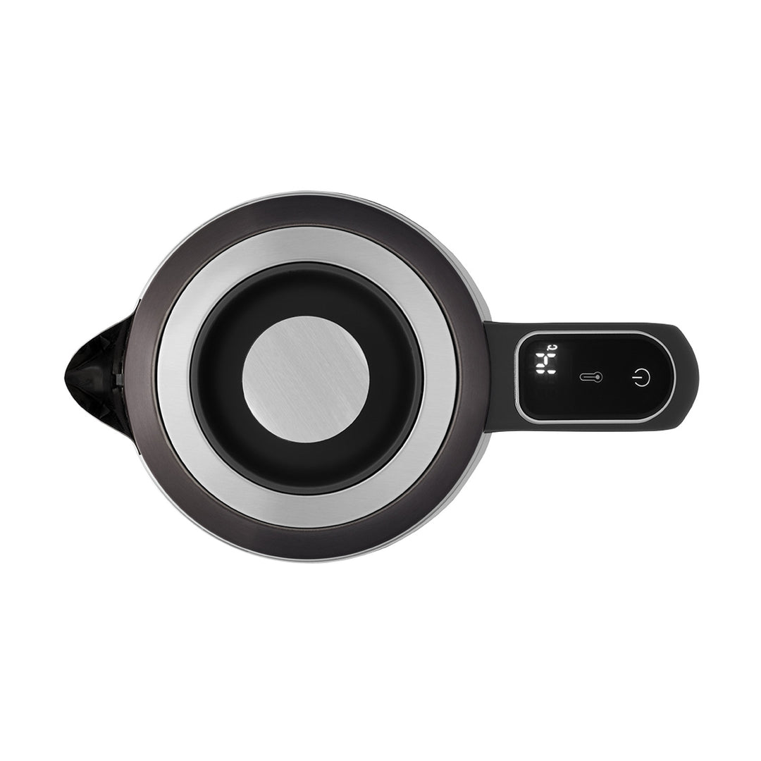 Koncepčná sklenená rýchlovarná kanvica, objem 1,7 l, príkon 1850–2200 W, čierna farba, konektor Strix, regulácia teploty, digitálne ovládanie, RK4195