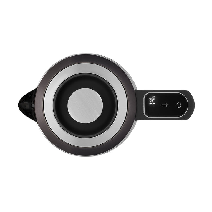 Koncepčná sklenená rýchlovarná kanvica, objem 1,7 l, príkon 1850–2200 W, čierna farba, konektor Strix, regulácia teploty, digitálne ovládanie, RK4195