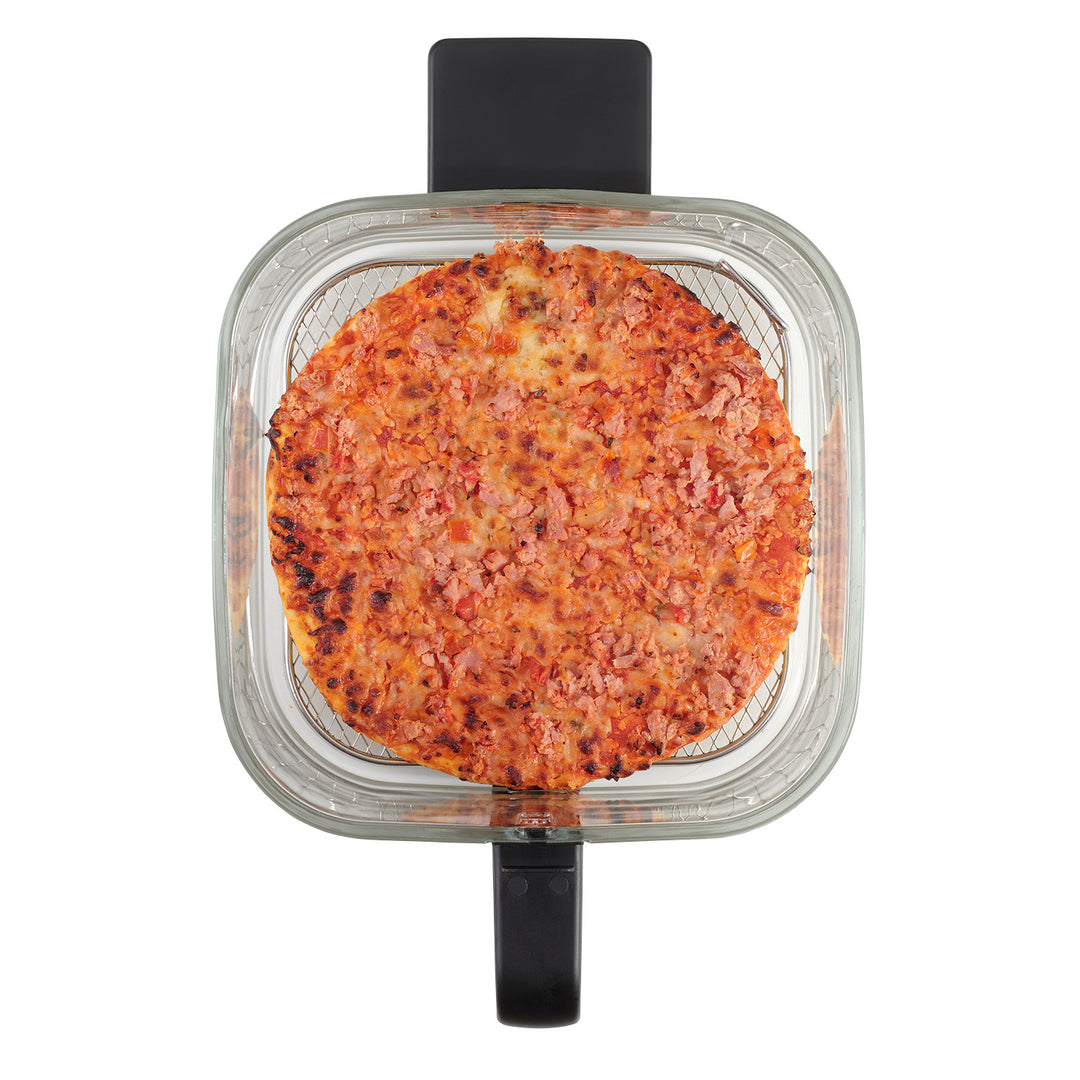 Bezolejová fritéza Concept Glass&Fast, objem 5,5 l, 7 programov, dotykový LED displej, režim zdravého vyprážania, sklenená nádoba, FR5500