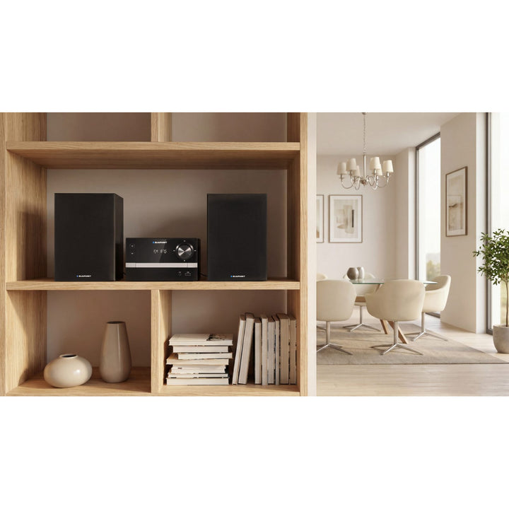 Mikrosystém Blaupunkt, Bluetooth, FM rádio, výkon 20 W RMS, hodiny s funkciou budíka, CD/MP3/USB/AUX, MS9BT