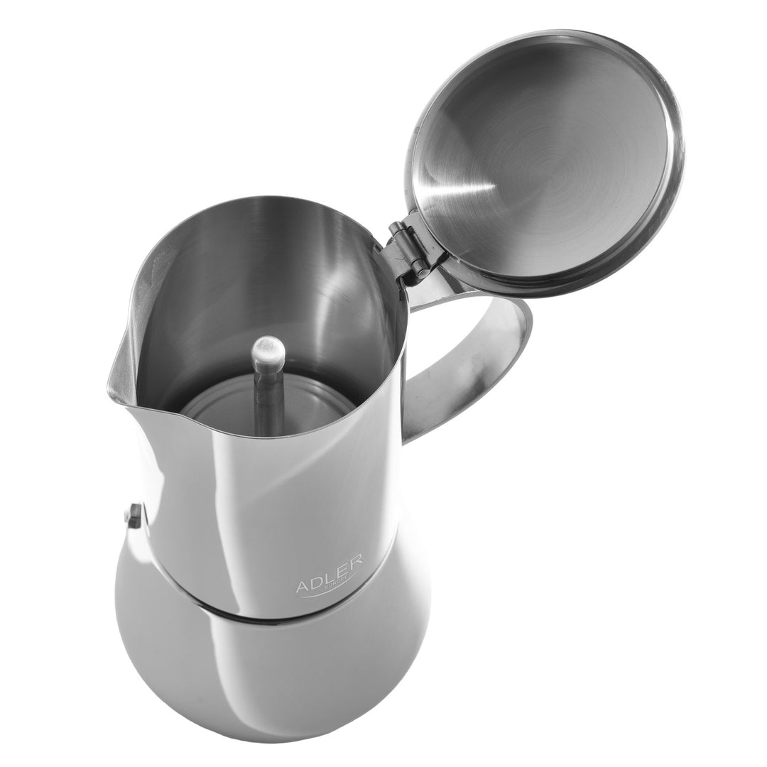 Kávovar Adler, kávovar na espresso, objem 620 ml, strieborná oceľová farba, AD 4417
