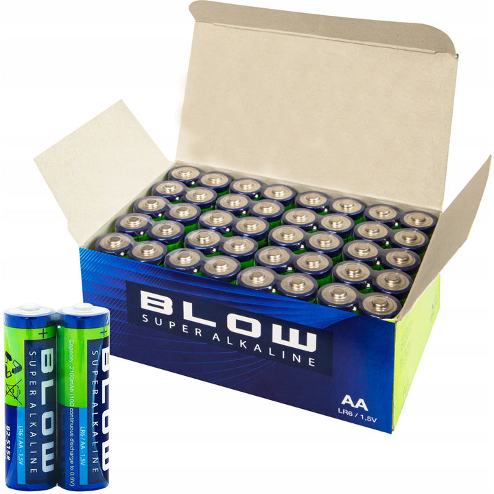 Alkalické AA batérie Blow, LR6, napätie 1,5 V, sada 40 kusov