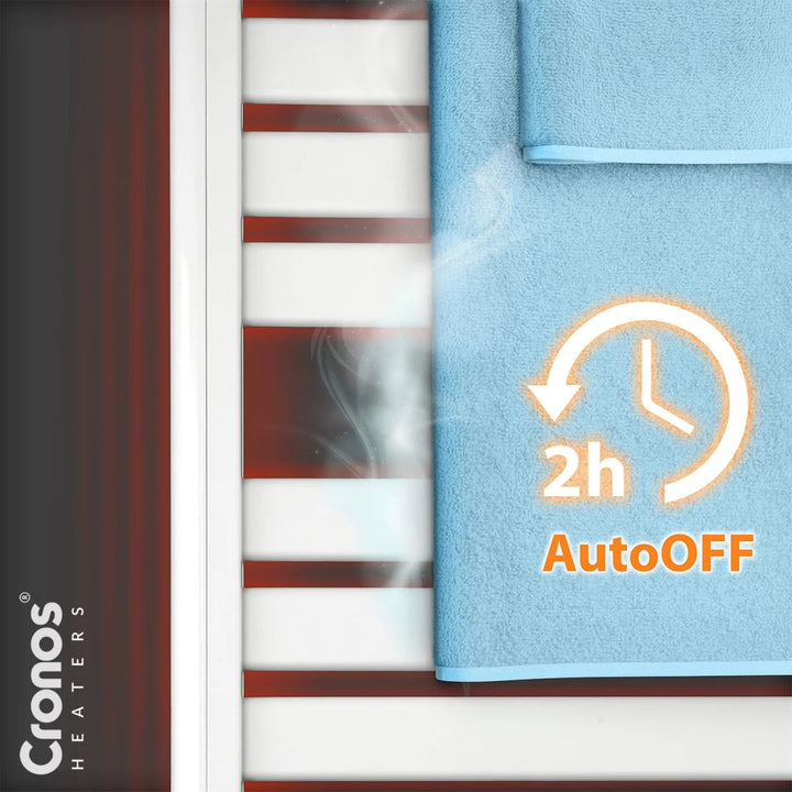 Elektrický kúpeľňový ohrievač Cronos, výkon 500 W, vykurová miestnosti do 6 m², LCD displej, funkcie AUTO, TIMER a detekcia otvoreného okna, TW-500