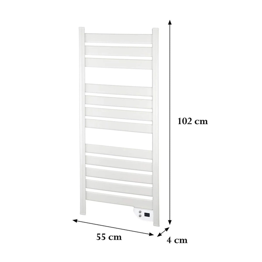 Elektrický kúpeľňový ohrievač Cronos, výkon 500 W, vykurová miestnosti do 6 m², LCD displej, funkcie AUTO, TIMER a detekcia otvoreného okna, TW-500