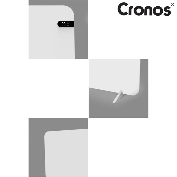 Elektrický ohrievač Cronos, biely, výkon 450 W, vykurová miestnosti do 14 m², vstavaný termostat, diaľkové ovládanie, funkcia detekcie otvoreného okna, vrátane podstavcov, WFH-450TW