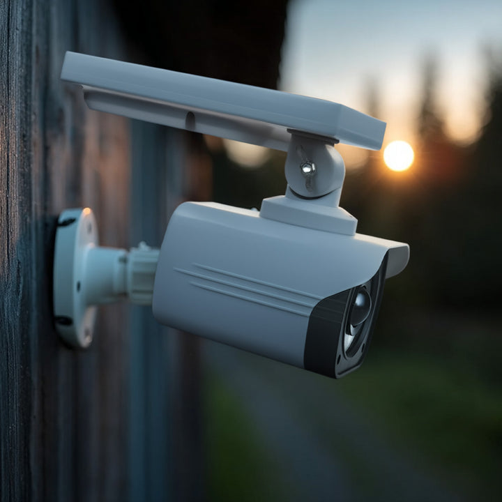 Atrapu solárnej kamery, blikajúcu LED diódu, snímač pohybu, LED osvetlenie, nálepku zdarma, SOL1800S, 4 kusy