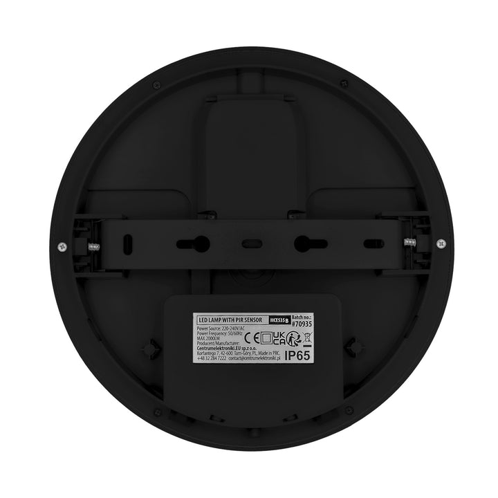LED svietidlo s pohybovým senzorom Maclean, senzor PIR, čierne, 10 W/15/18 W, IP65, možnosť zmeny farby 3000/4000/6000 K, MCE535 B