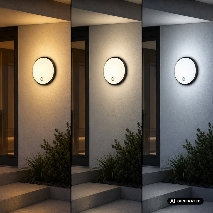 LED svietidlo s pohybovým senzorom Maclean, senzor PIR, čierne, 10 W/15/18 W, IP65, možnosť zmeny farby 3000/4000/6000 K, MCE535 B