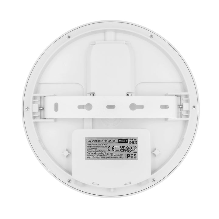 LED svietidlo s pohybovým senzorom Maclean, senzor PIR, biele, 10 W/15/18 W, IP65, možnosť zmeny farby 3000/4000/6000 K, MCE535 W