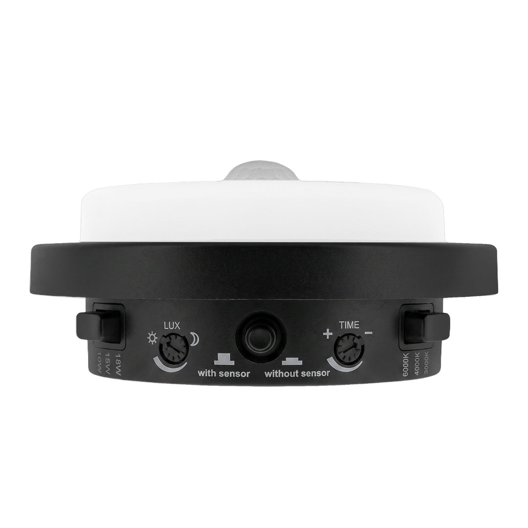 LED svietidlo s pohybovým senzorom Maclean, senzor PIR, čierne, 10 W/15/18 W, IP65, možnosť zmeny farby 3000/4000/6000 K, MCE534 B