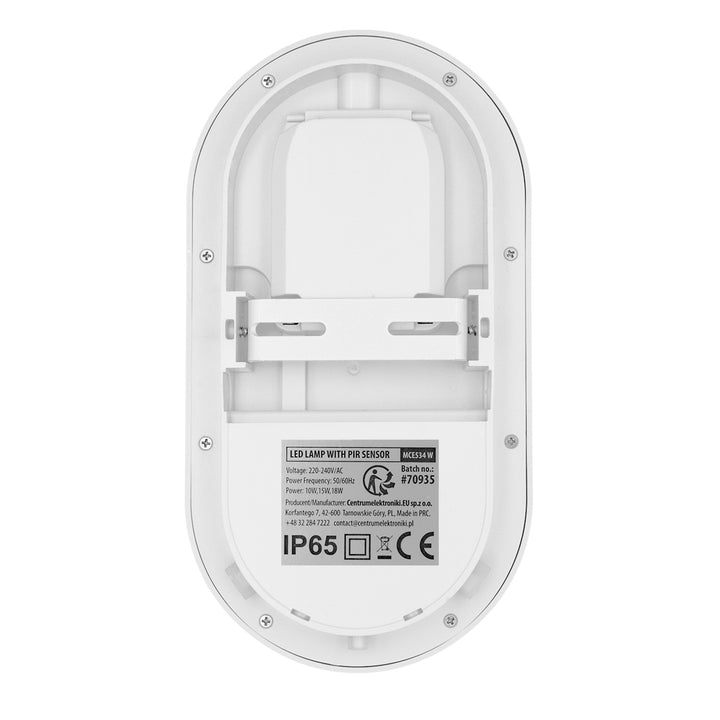 LED svietidlo s pohybovým senzorom Maclean, senzor PIR, biele, 10 W/15/18 W, IP65, možnosť zmeny farby svetla 3000/4000/6000 K, MCE534 W