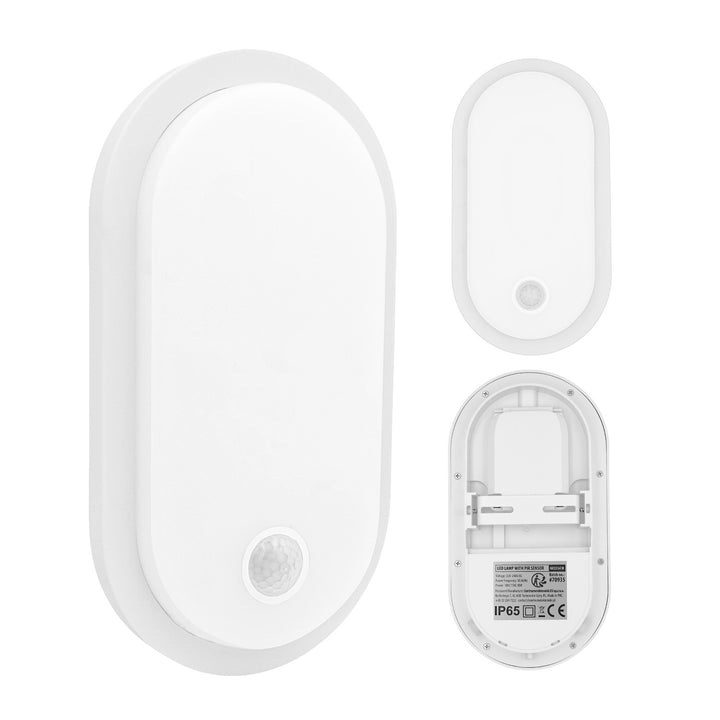LED svietidlo s pohybovým senzorom Maclean, senzor PIR, biele, 10 W/15/18 W, IP65, možnosť zmeny farby svetla 3000/4000/6000 K, MCE534 W