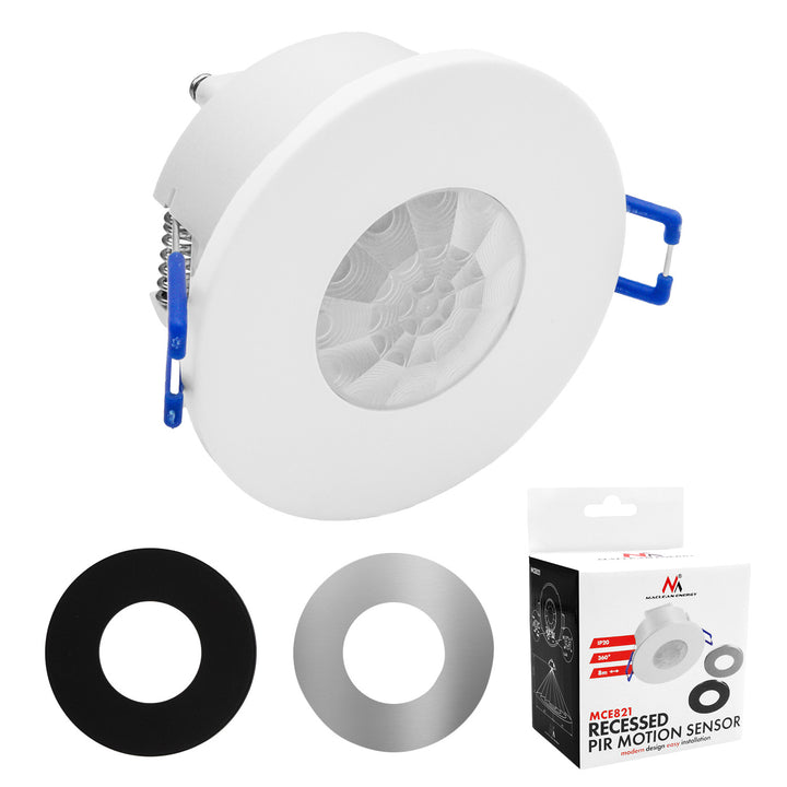 PIR snímač pohybu Maclean, na zapustenie, dosah 8 m, 600 W/1200 W, 220–240 V striedavého prúdu, 50/60 Hz, MCE821
