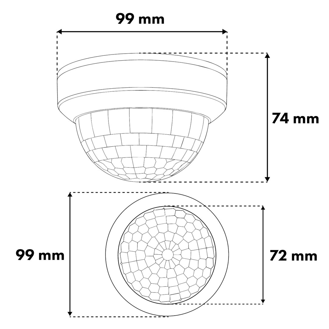 PIR senzor prítomnosti Maclean, na povrchovú montáž, dosah 10 × 40 m, 1000 W/2000 W, 220–240 V AC, 50/60 Hz, MCE823