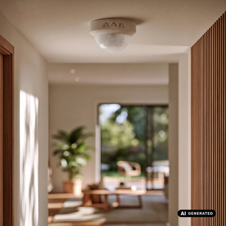 PIR senzor prítomnosti Maclean, na povrchovú montáž, dosah 10 × 40 m, 1000 W/2000 W, 220–240 V AC, 50/60 Hz, MCE823