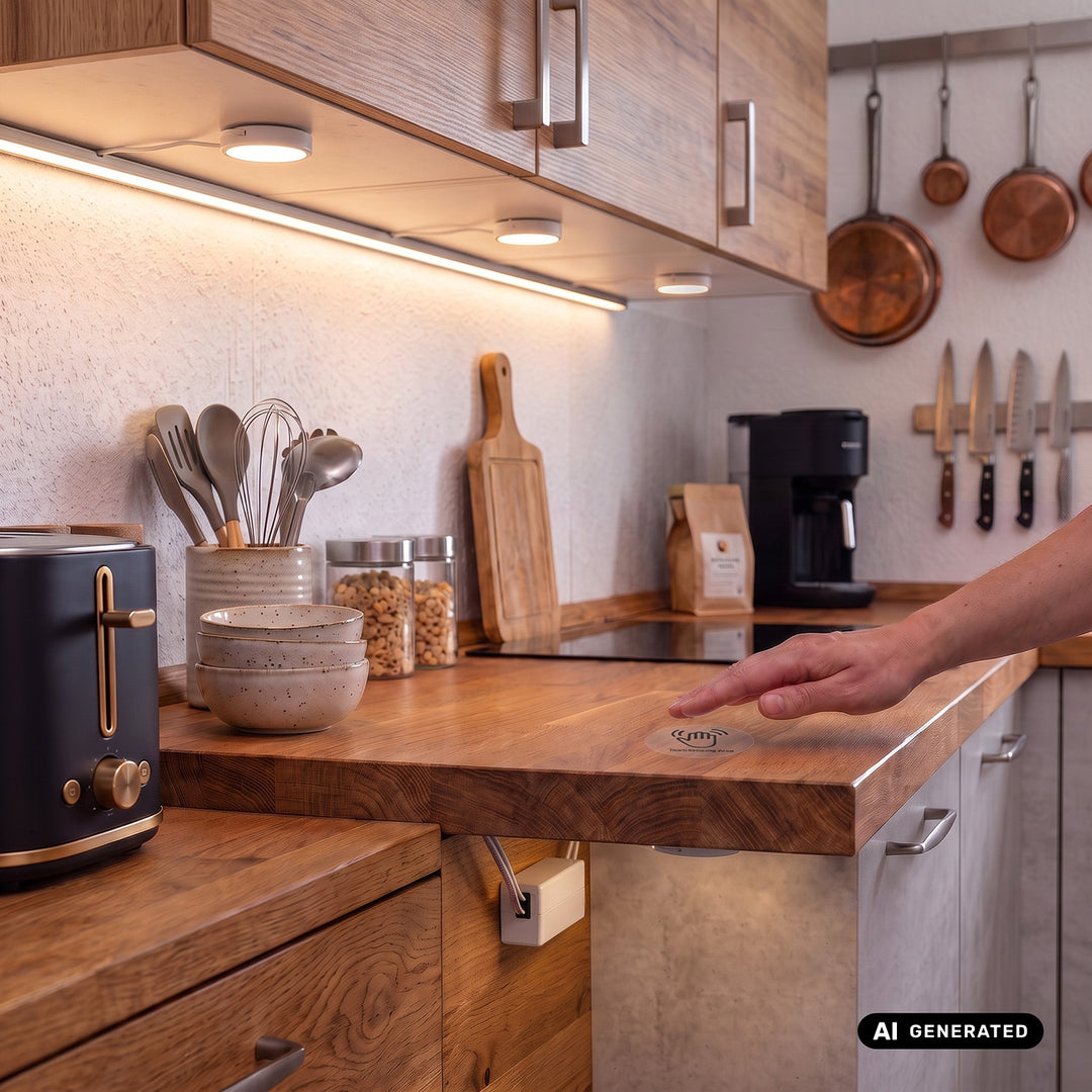 Dotykový vypínač na zapustenie Maclean, <40 mm, 110–240 V striedavého prúdu, max. zaťaženie 600 W pre LED, MCE824