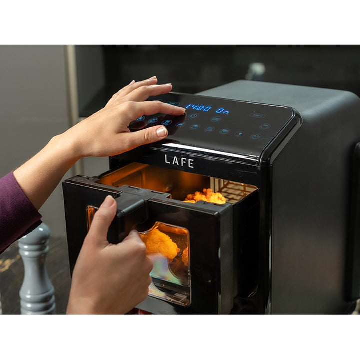 Fritéza bez oleja LAFE, fritéza na horúci vzduch, 2 priehradky, 5 l, výkon 2460 W, LCD displej, Dual Fry