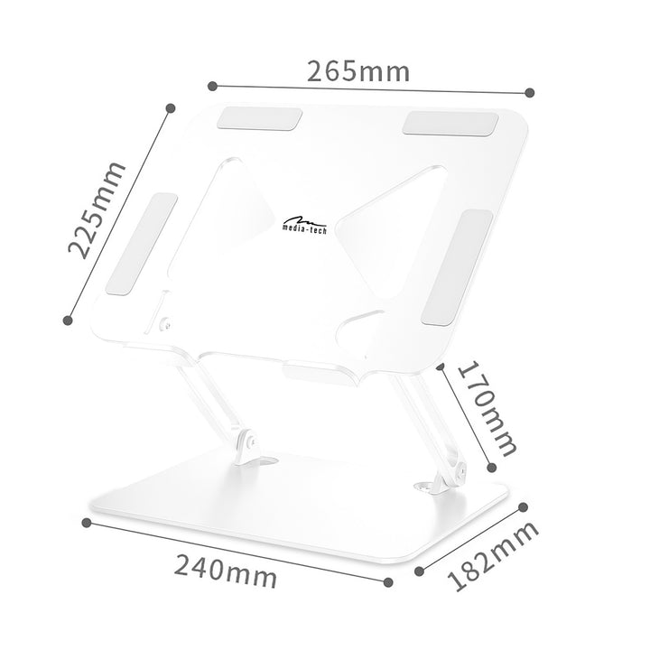 Nastaviteľný, ergonomický stojan pre 10-17 palcové notebooky LAPTOP STAND MT2661W, Mediatech