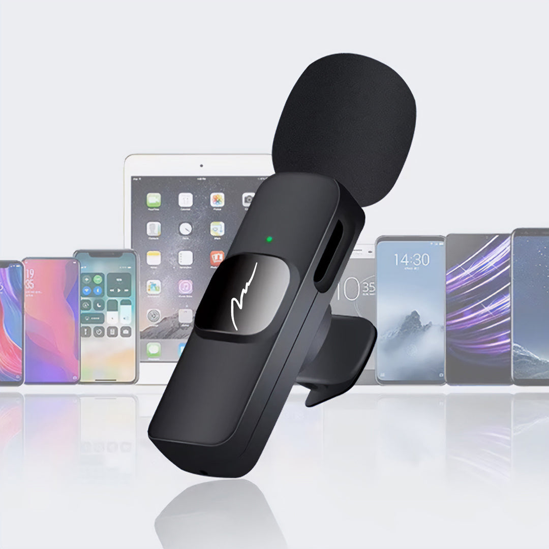 MICRO-MIC DUO – 2x bezdrôtový klopový mikrofón (sada), s klipom, iOS a Android (OTG), mini, supercitlivý. USB-C a LIGHTNING, Mediatech