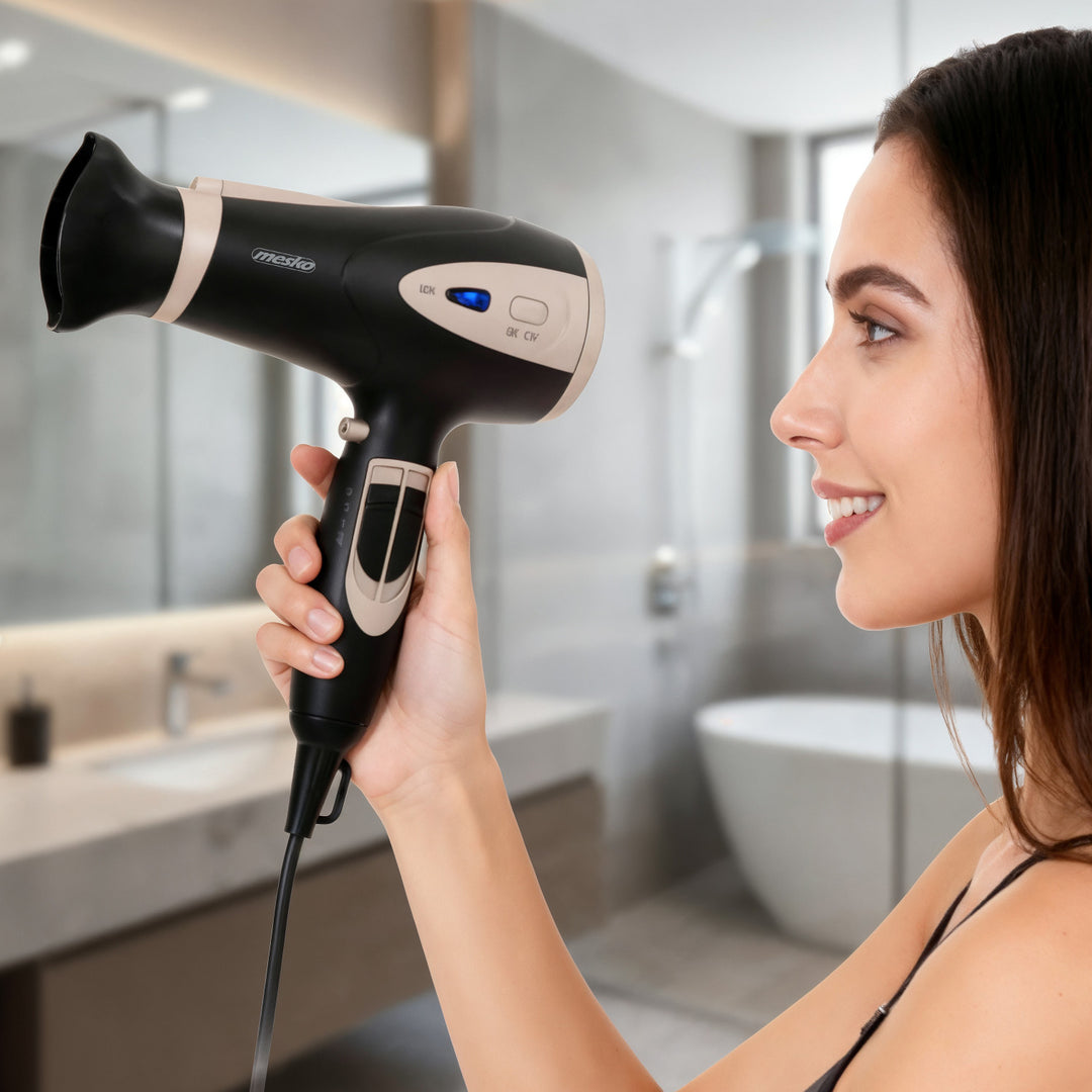 Fén Mesko, ionizačná funkcia, difúzor, výkon 2200 W, čierny, MS 2287